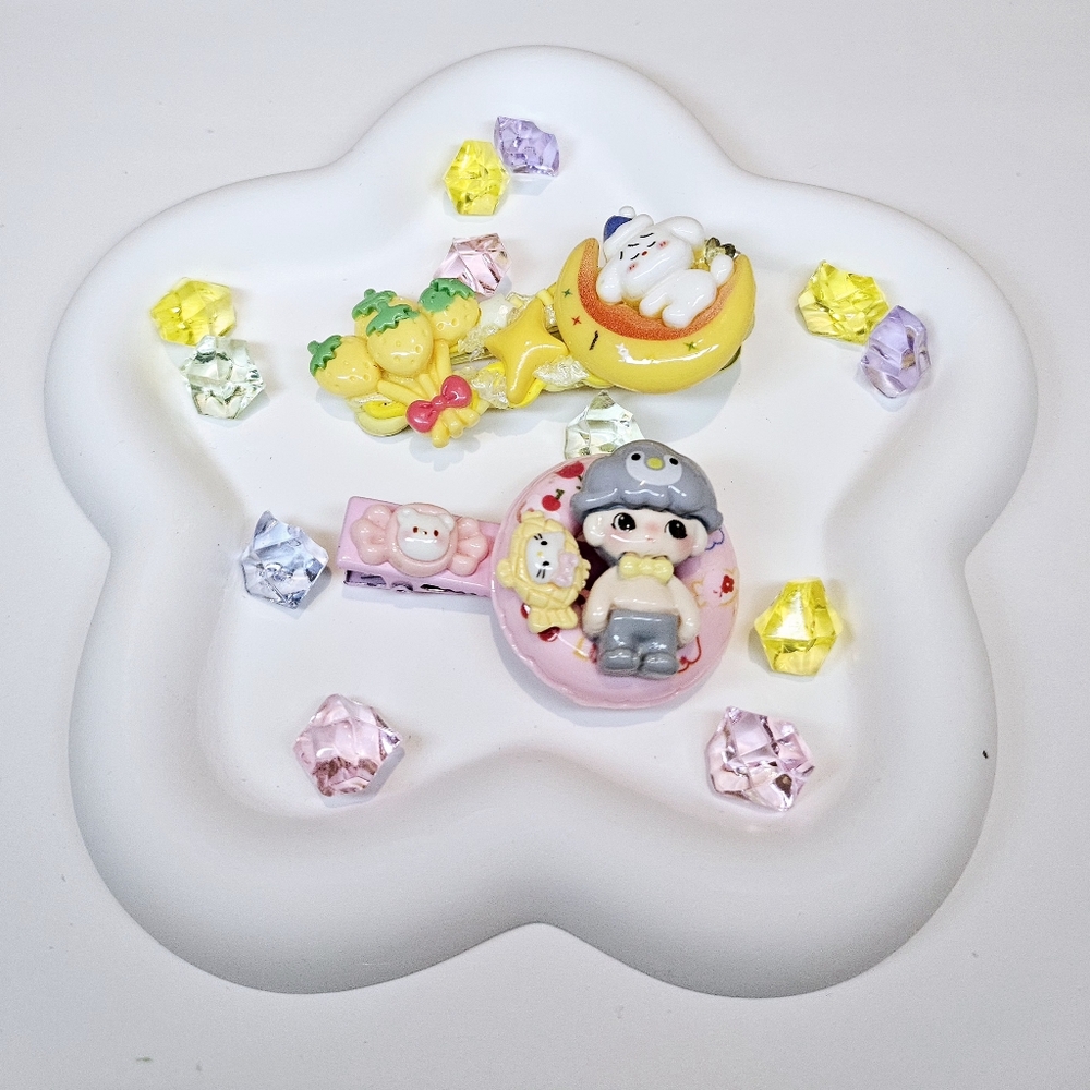 Enchanting Handmade Hair Clips: Kawaii Accessory Collection($8/Each)